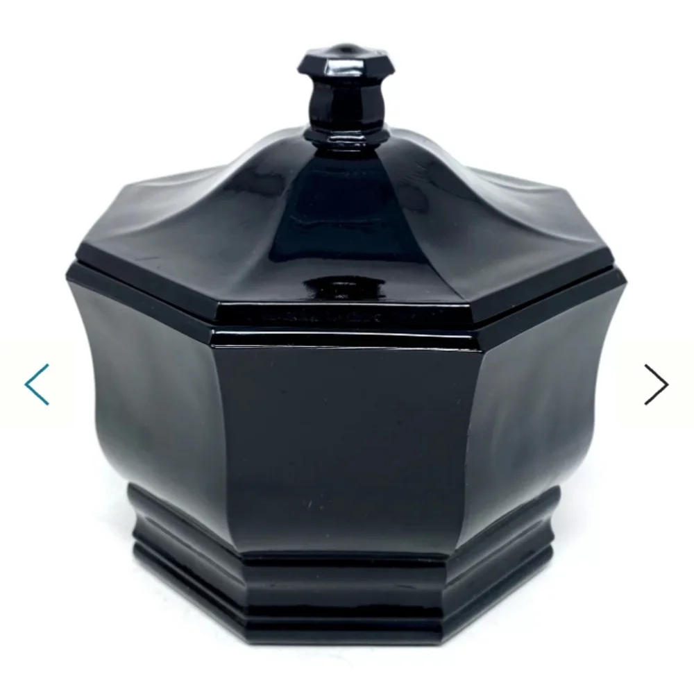 Black Octagonal Decorative Jar